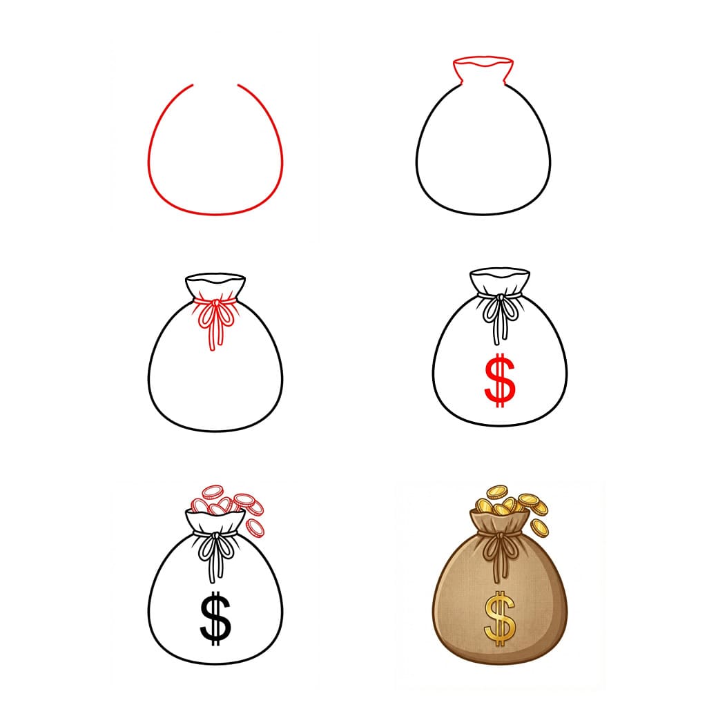 Kleiner Geldsack zeichnen ideen