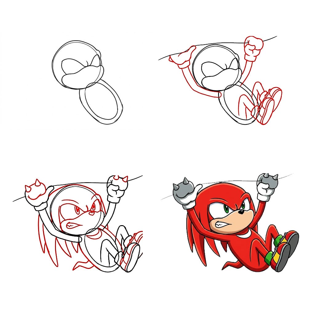 Knuckles aktion zeichnen ideen