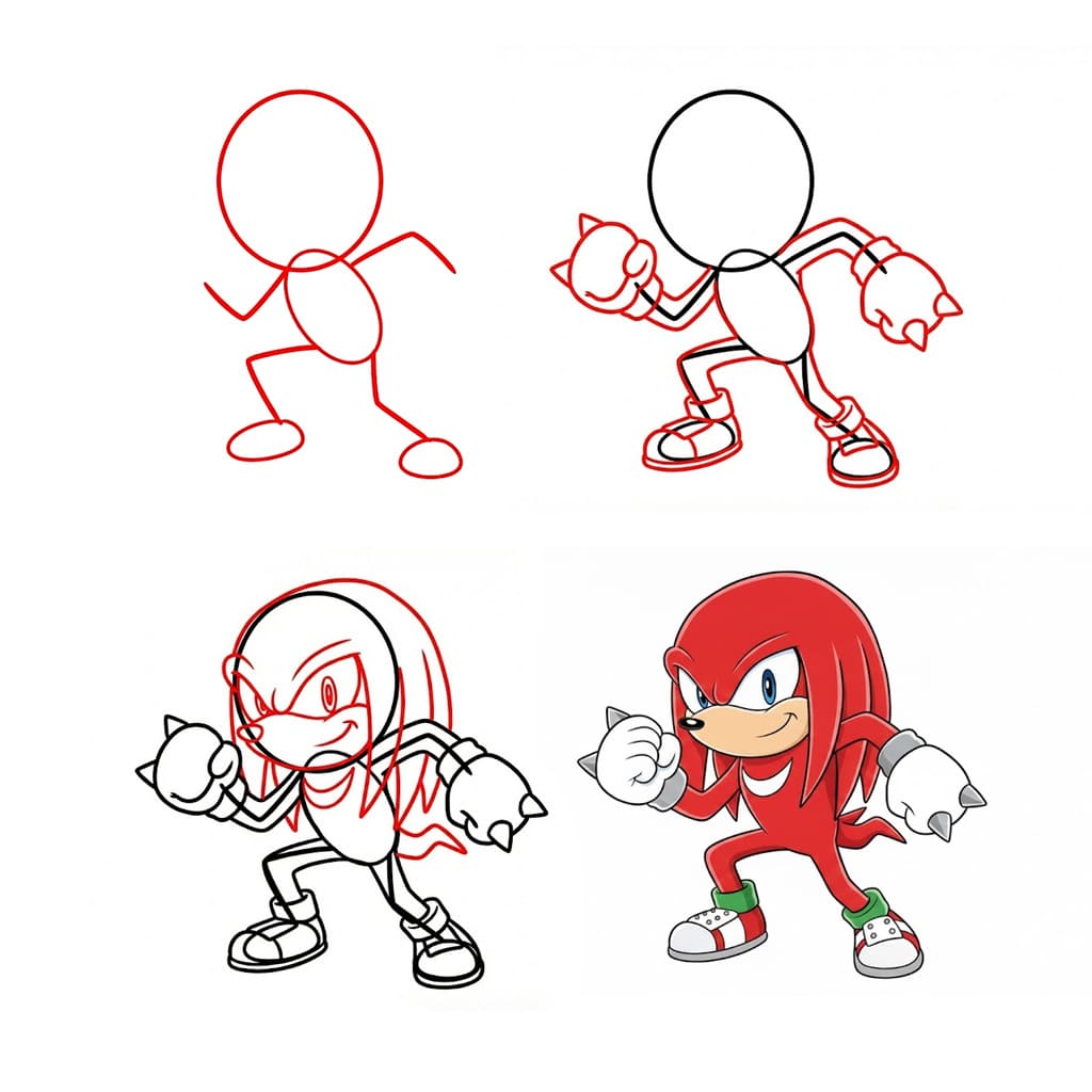 Knuckles bereit zeichnen ideen