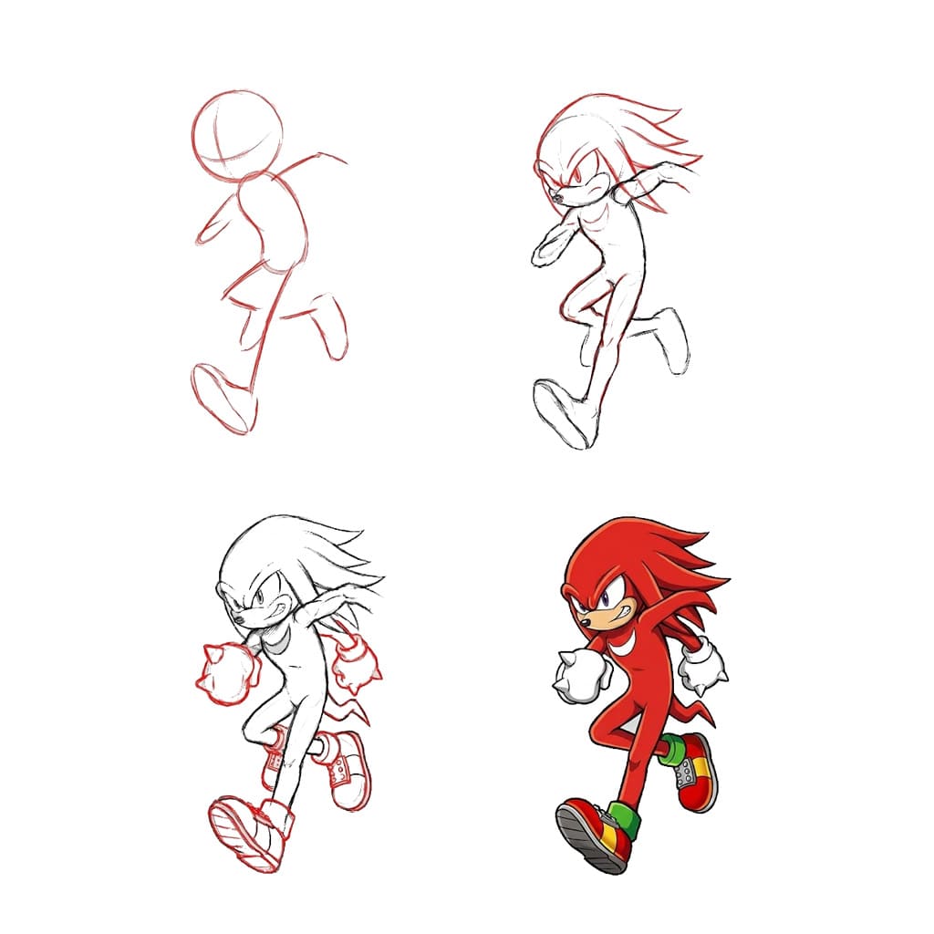 Knuckles Lauf zeichnen ideen