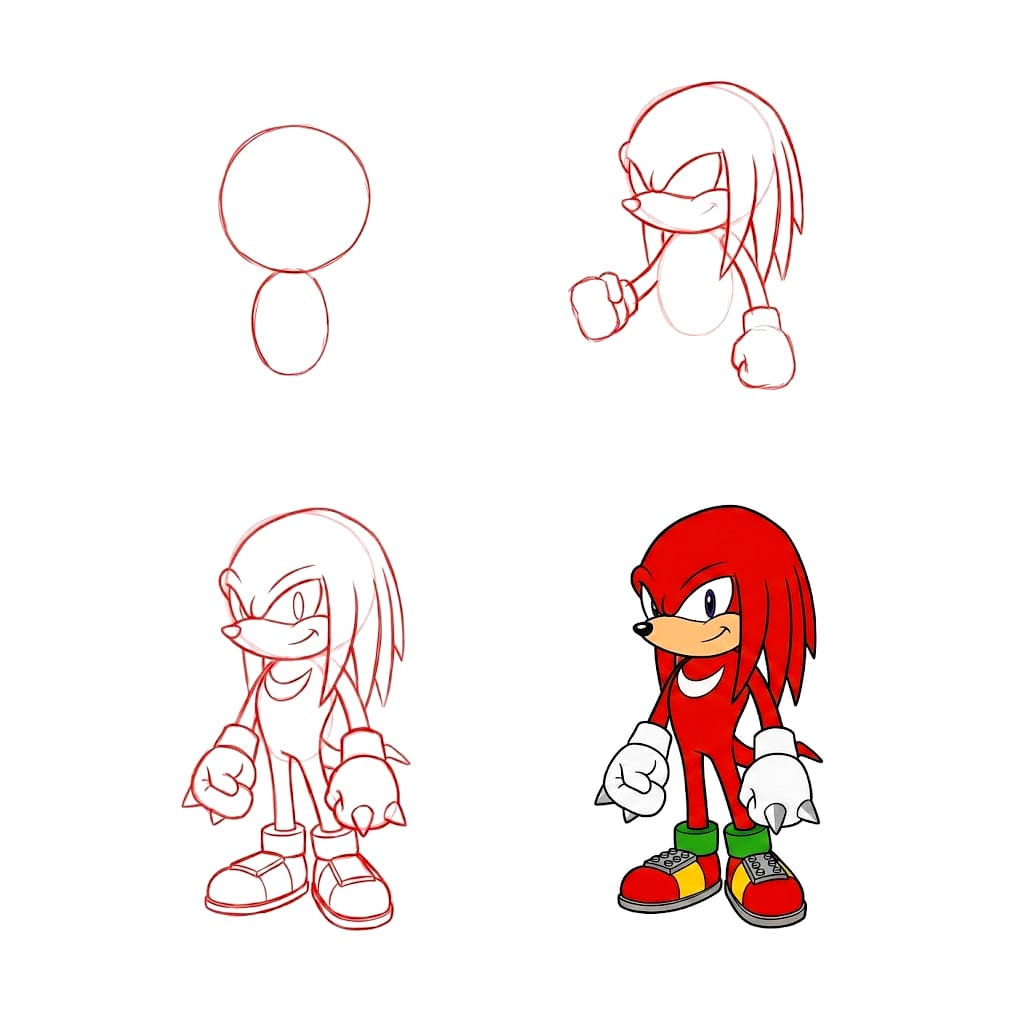 Knuckles leicht zeichnen ideen