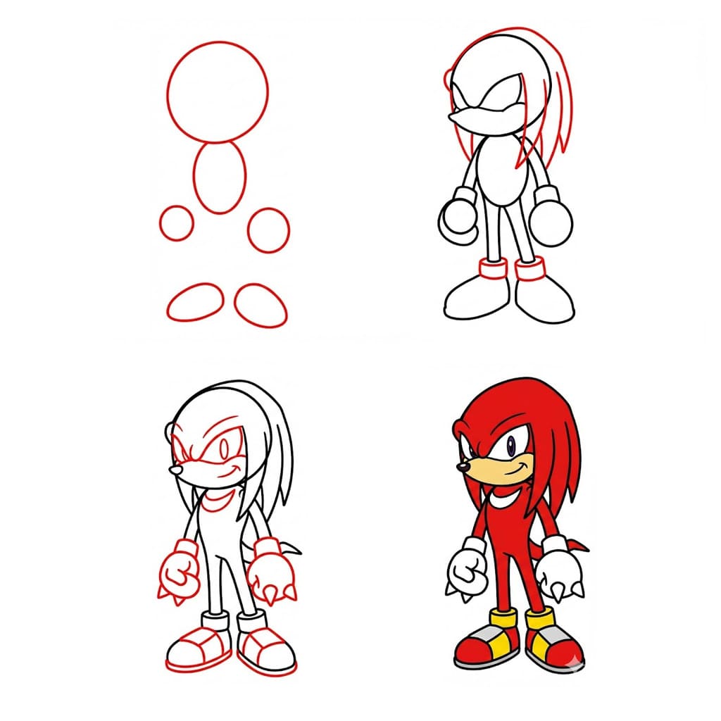 Knuckles stehend zeichnen ideen