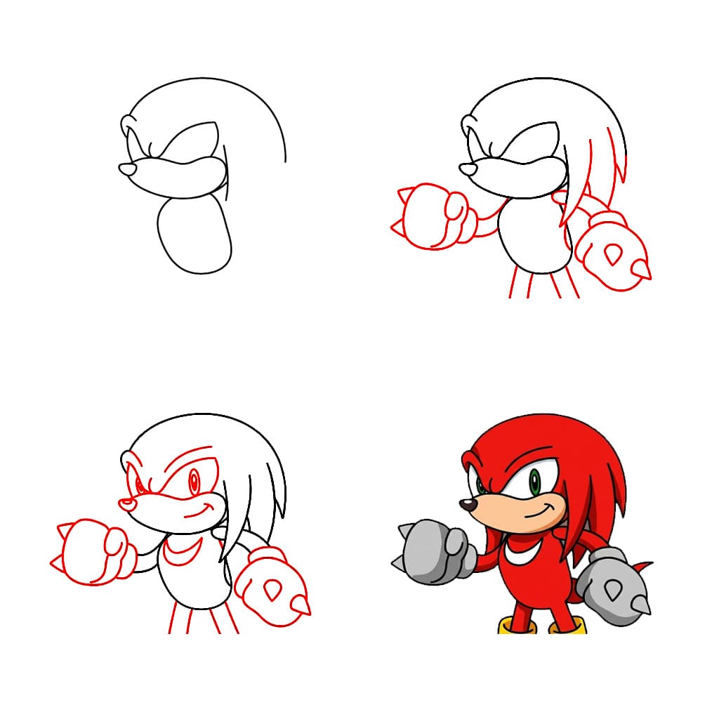 Knuckles zum Kämpfen zeichnen ideen