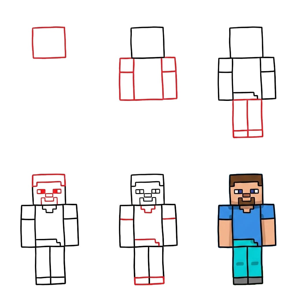 Kostenlose Minecraft Zeichnung zeichnen ideen