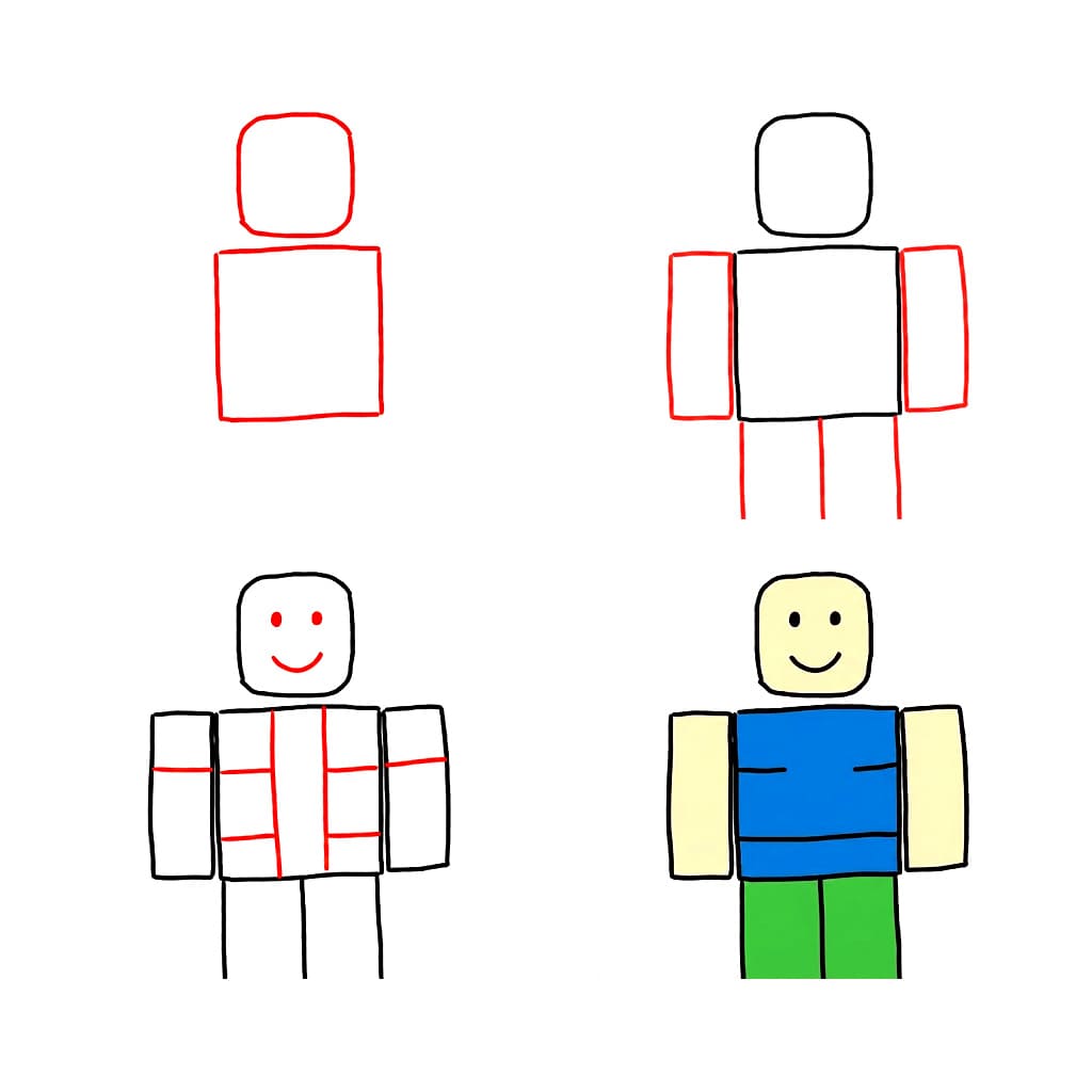 Kostenlose Roblox Vorlage zum Ausdrucken zeichnen ideen