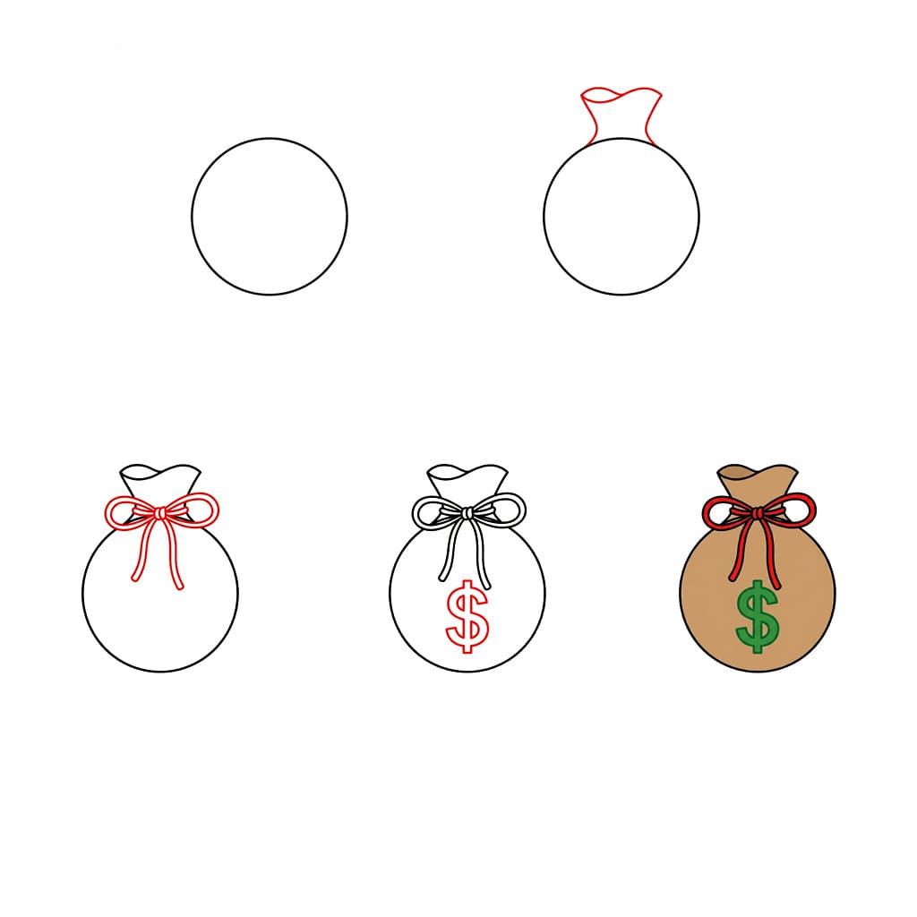 Kostenloser Geldsack zeichnen ideen
