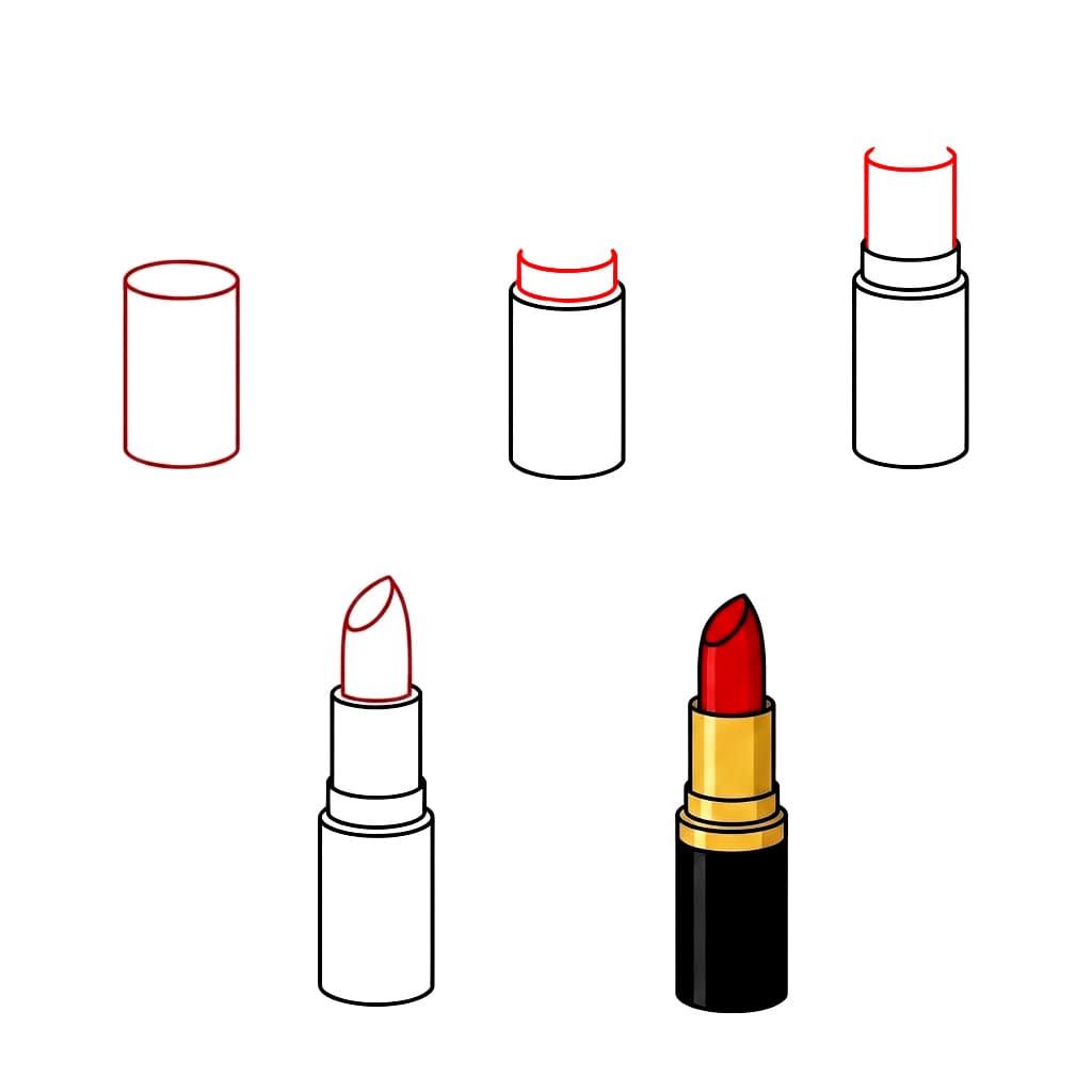 Lippenstift Illustration zeichnen ideen