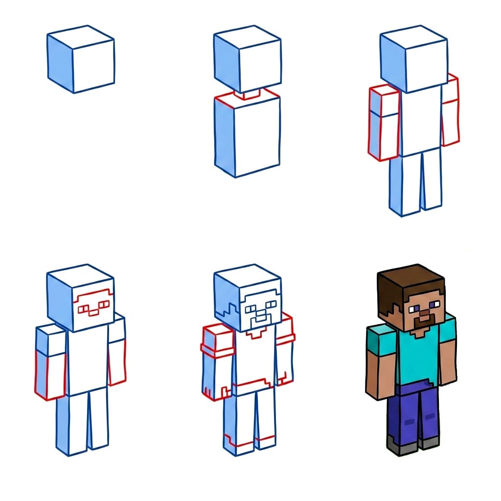 Minecraft Druckvorlage zeichnen ideen