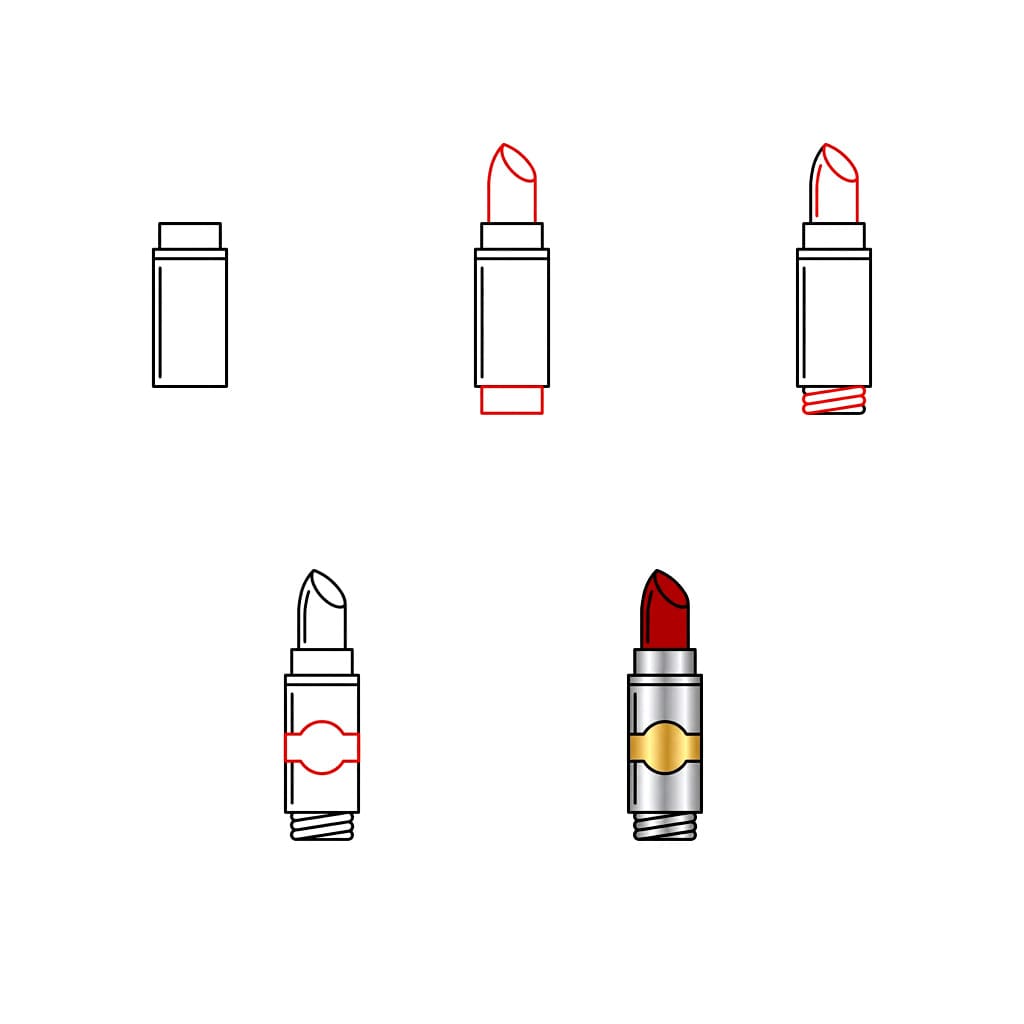 Minimalistischer Lippenstift zeichnen ideen