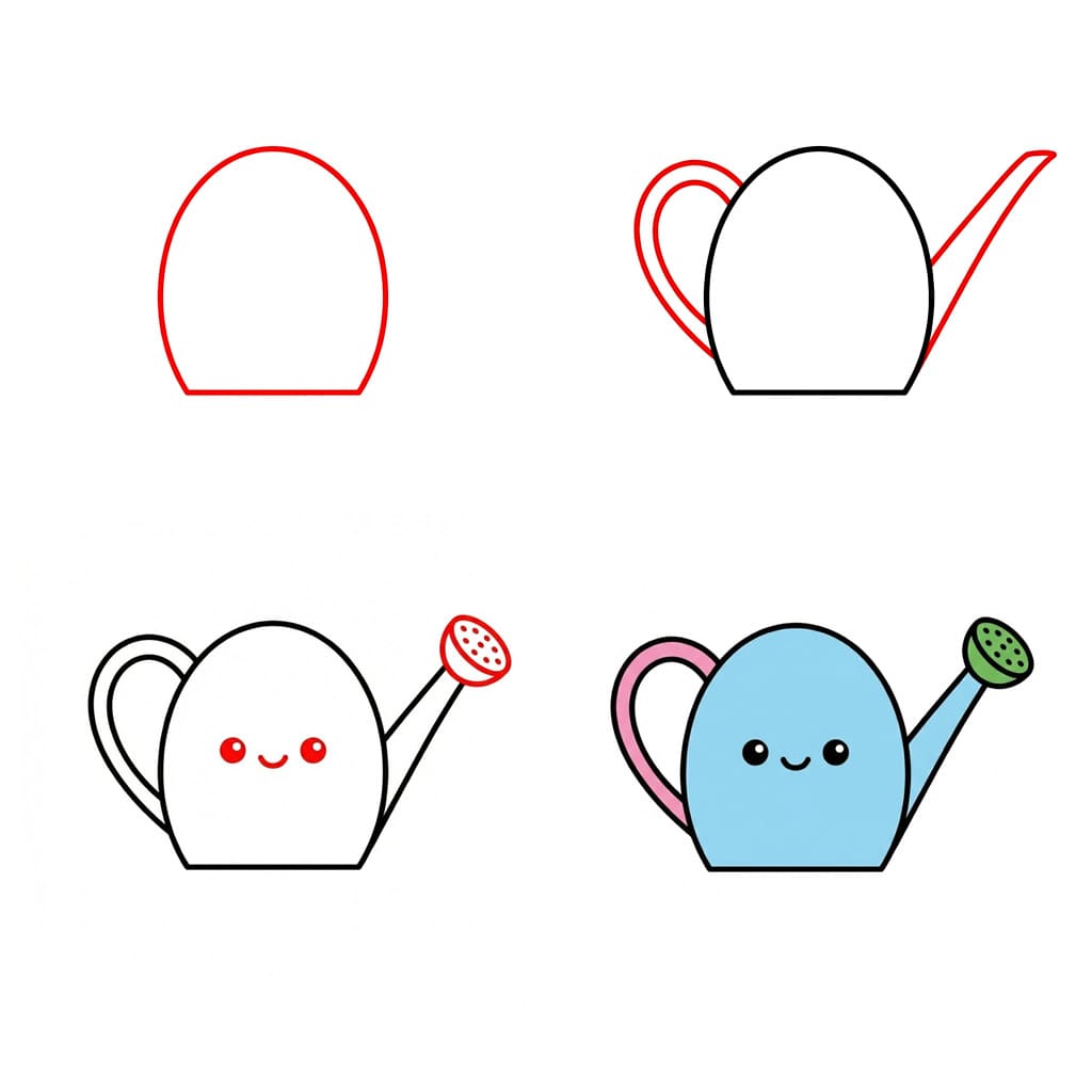 Niedliche Gießkanne zeichnen ideen