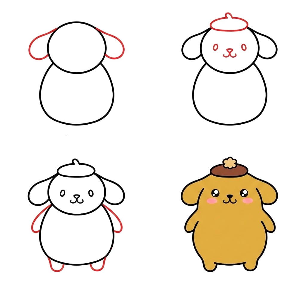 Pompompurin lächelt zeichnen ideen