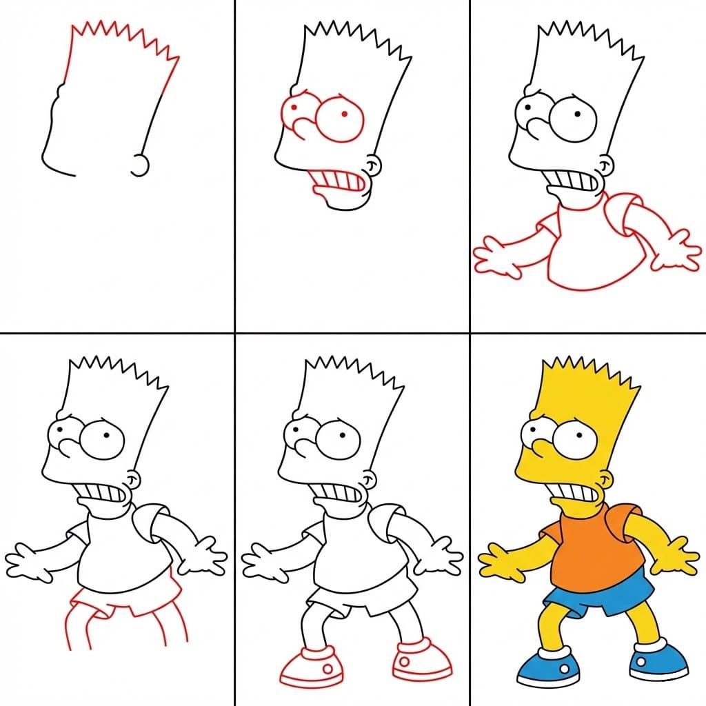 Bart Simpson macht sich Sorgen zeichnen ideen