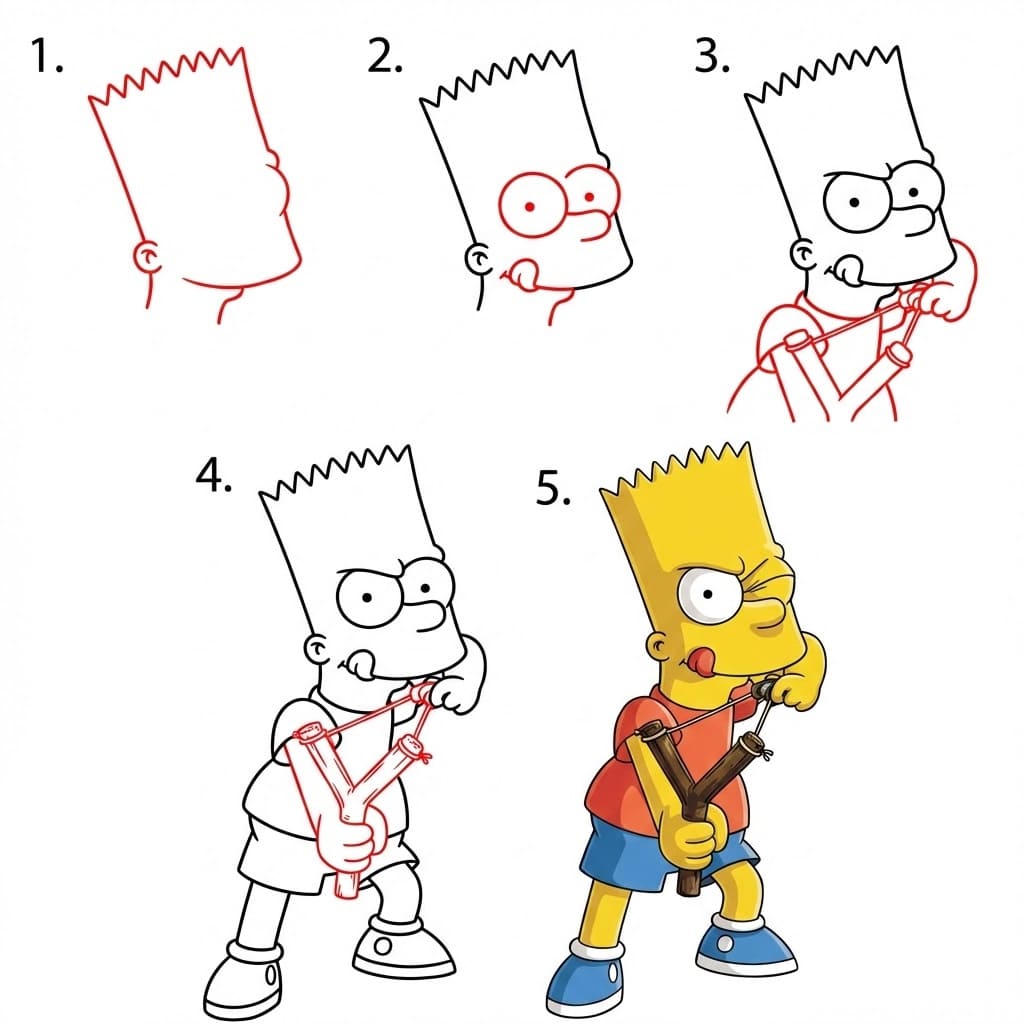 Bart Simpson schießt zeichnen ideen