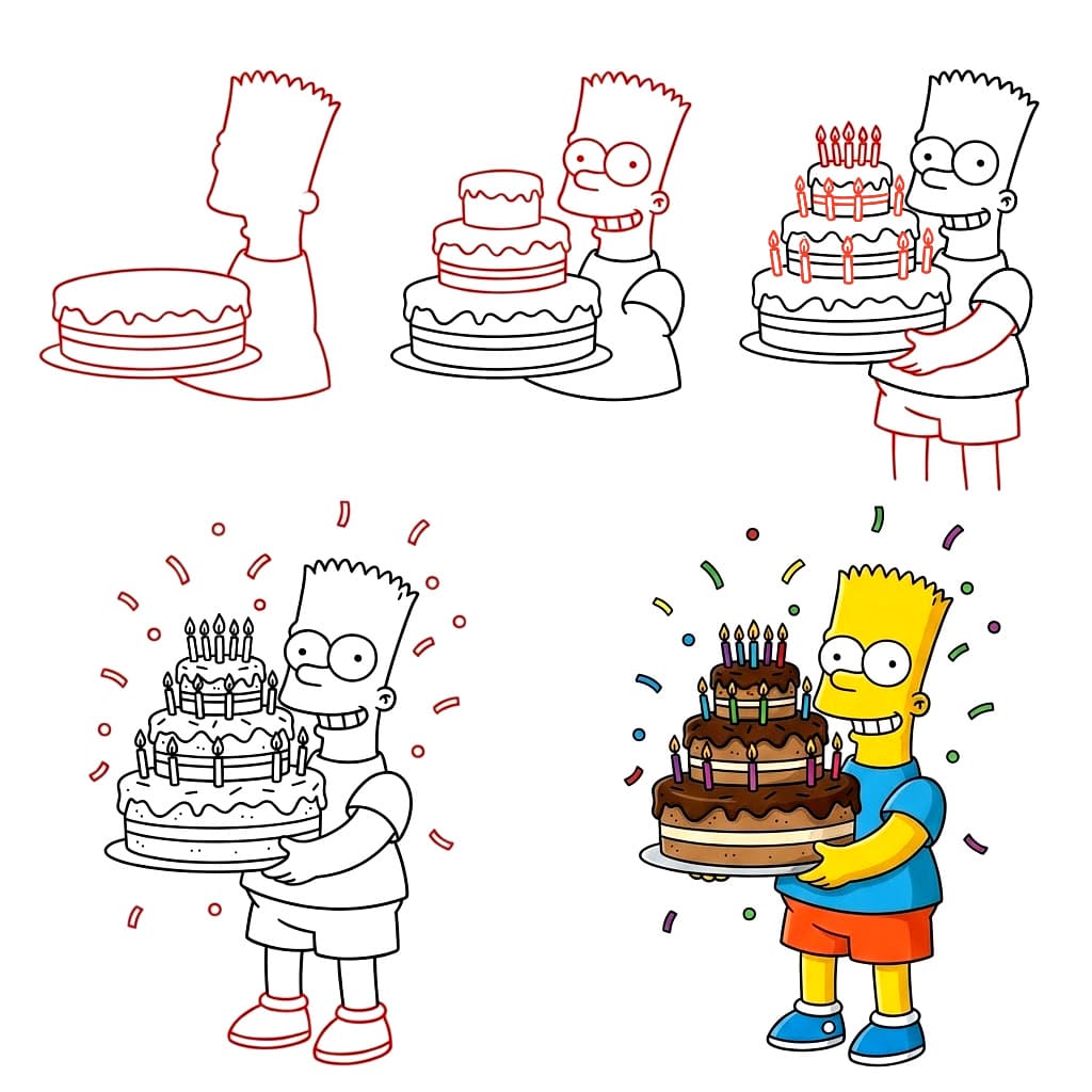Bart Simpsons Geburtstag zeichnen ideen
