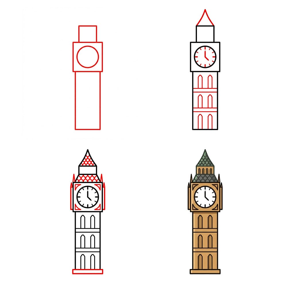 Big Ben Illustration zeichnen ideen