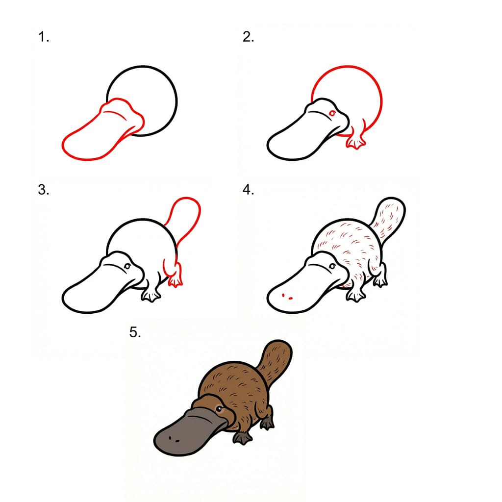 Cartoon Schnabeltier zeichnen ideen