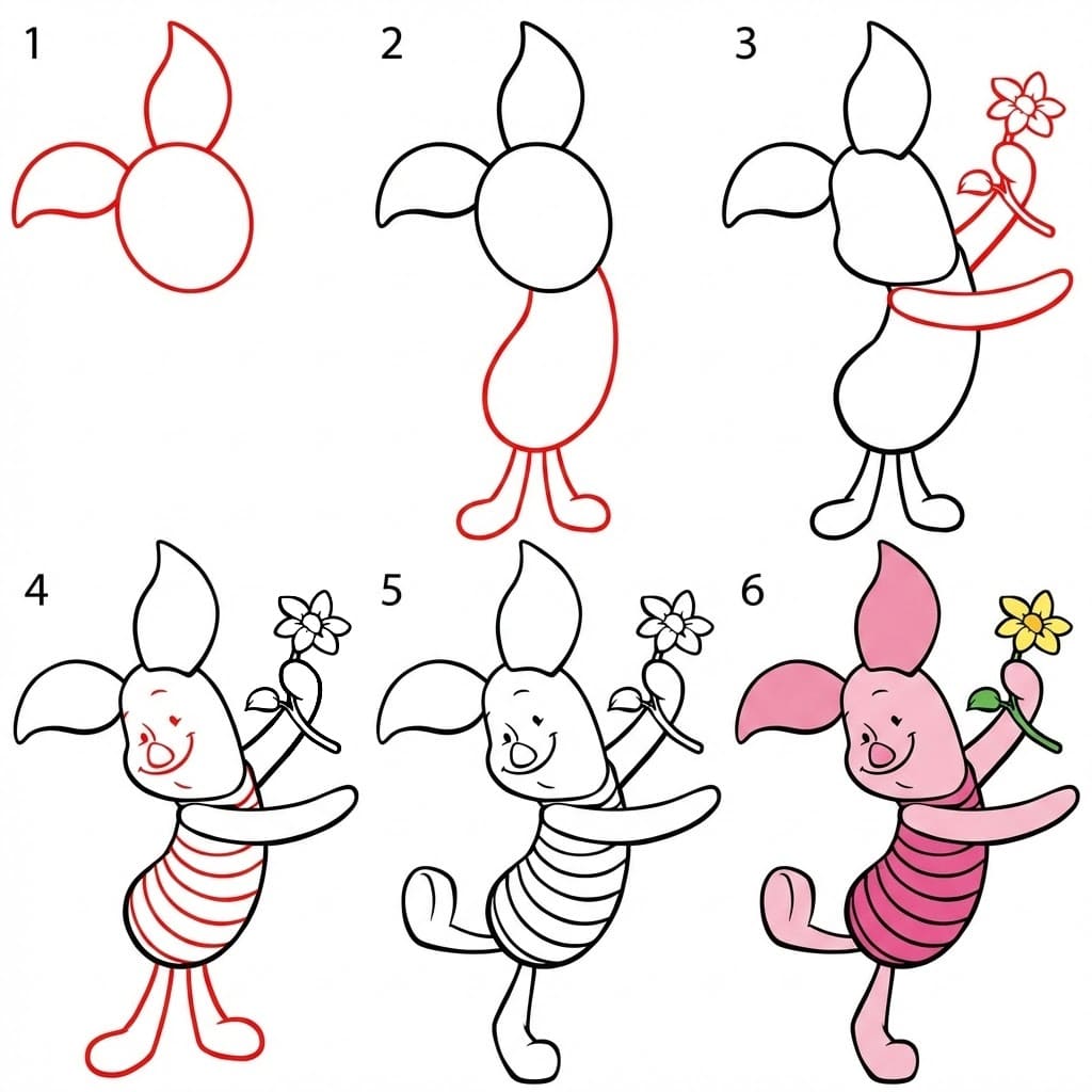 Ferkel tanzt zeichnen ideen