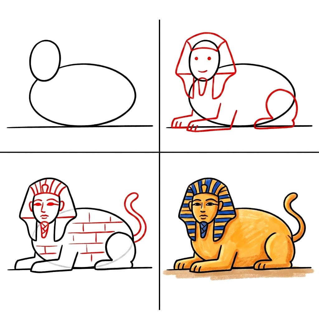 Große Sphinx zeichnen ideen