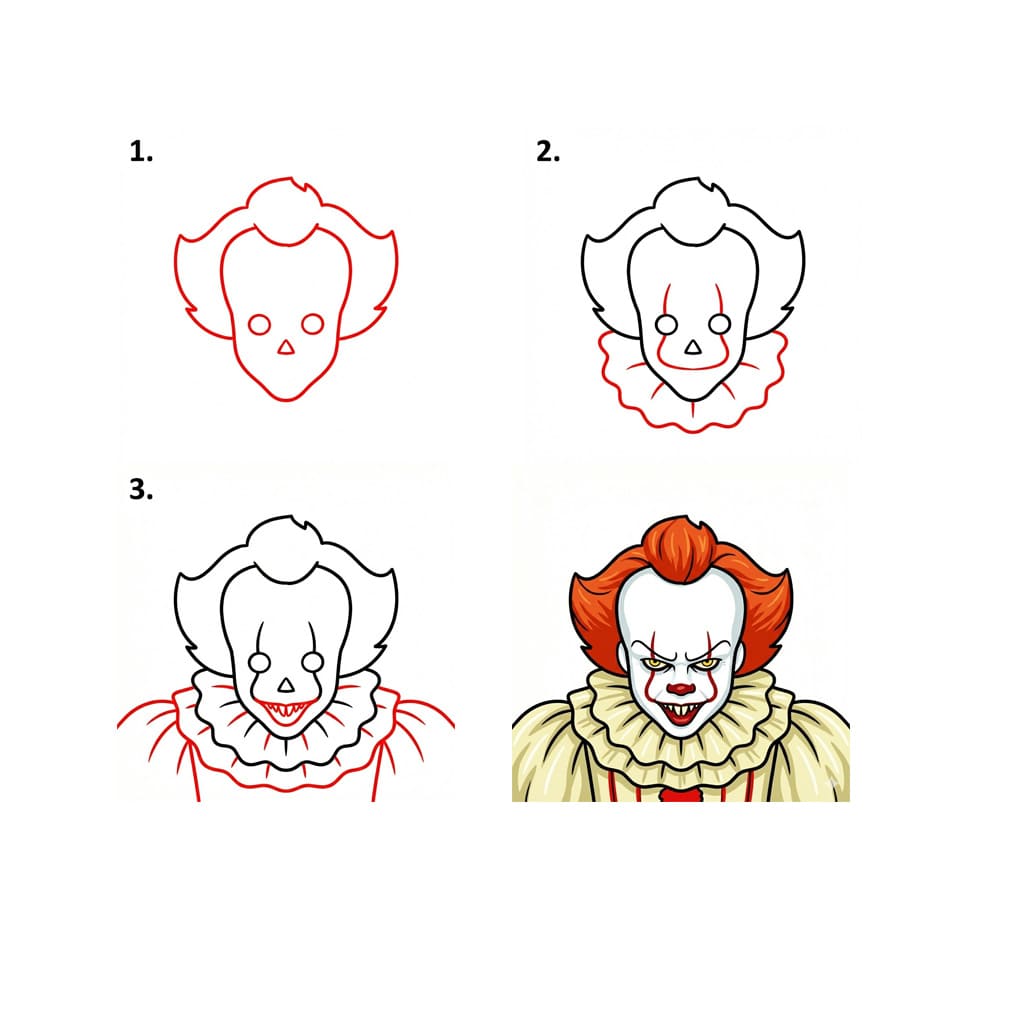 Gruseliges Pennywise zeichnen ideen