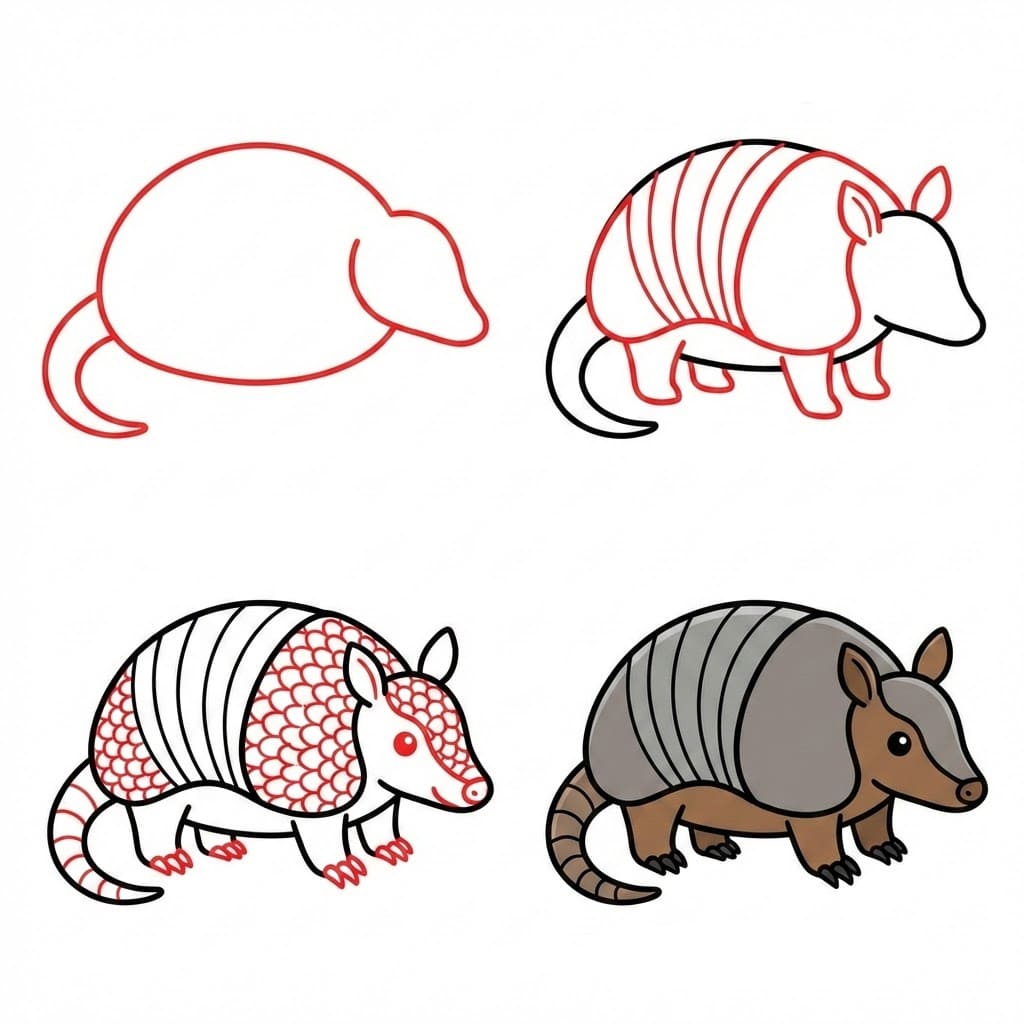Gürteltier Tier zeichnen ideen
