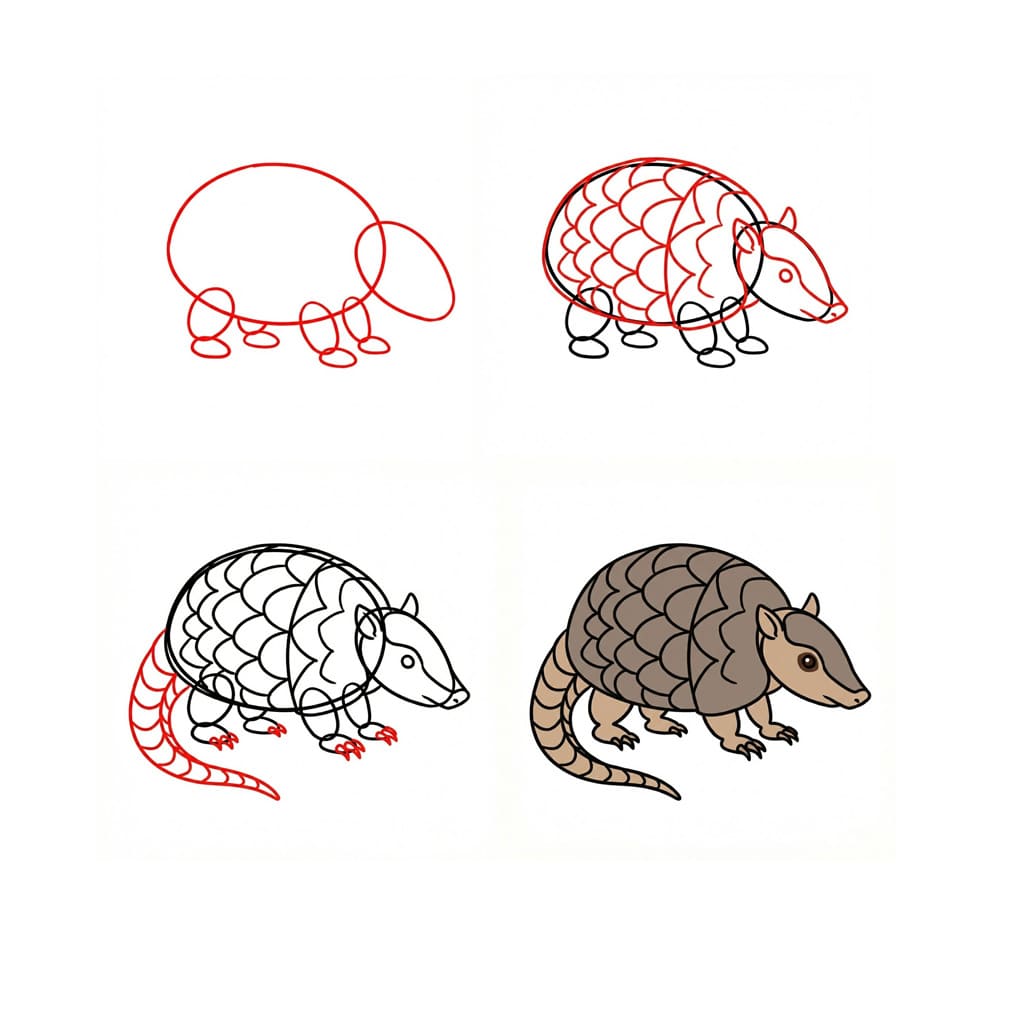 Hübsches Gürteltier zeichnen ideen