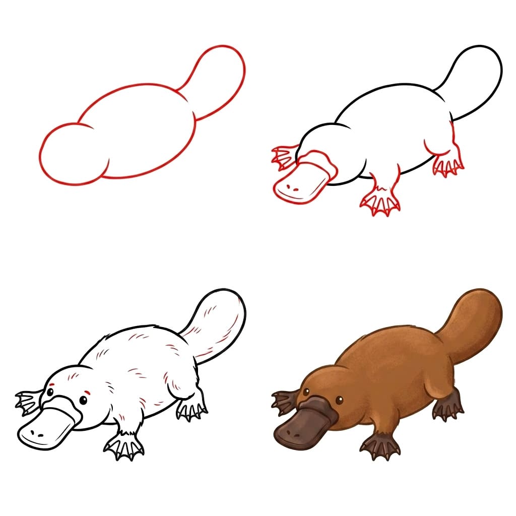 Schnabeltier zeichnen ideen