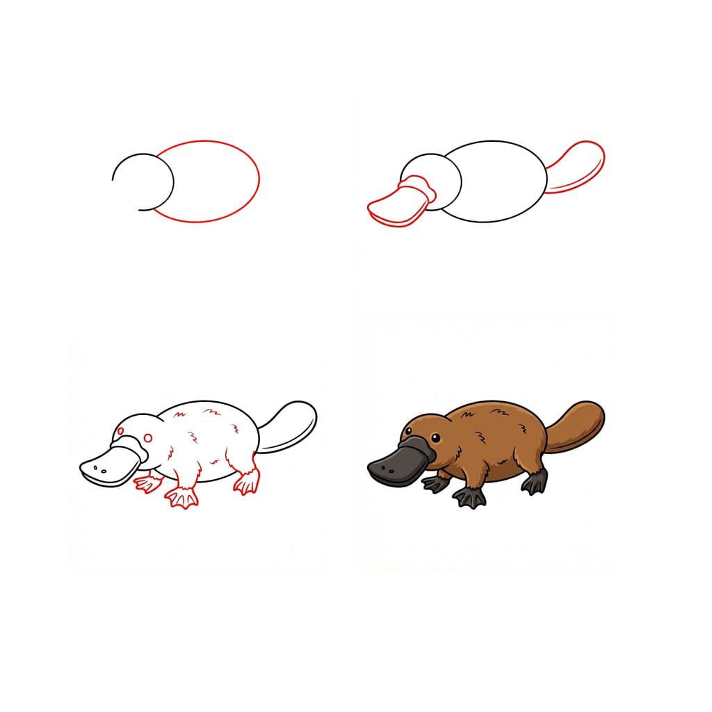 Kostenloses Schnabeltier Ausdrucken zeichnen ideen