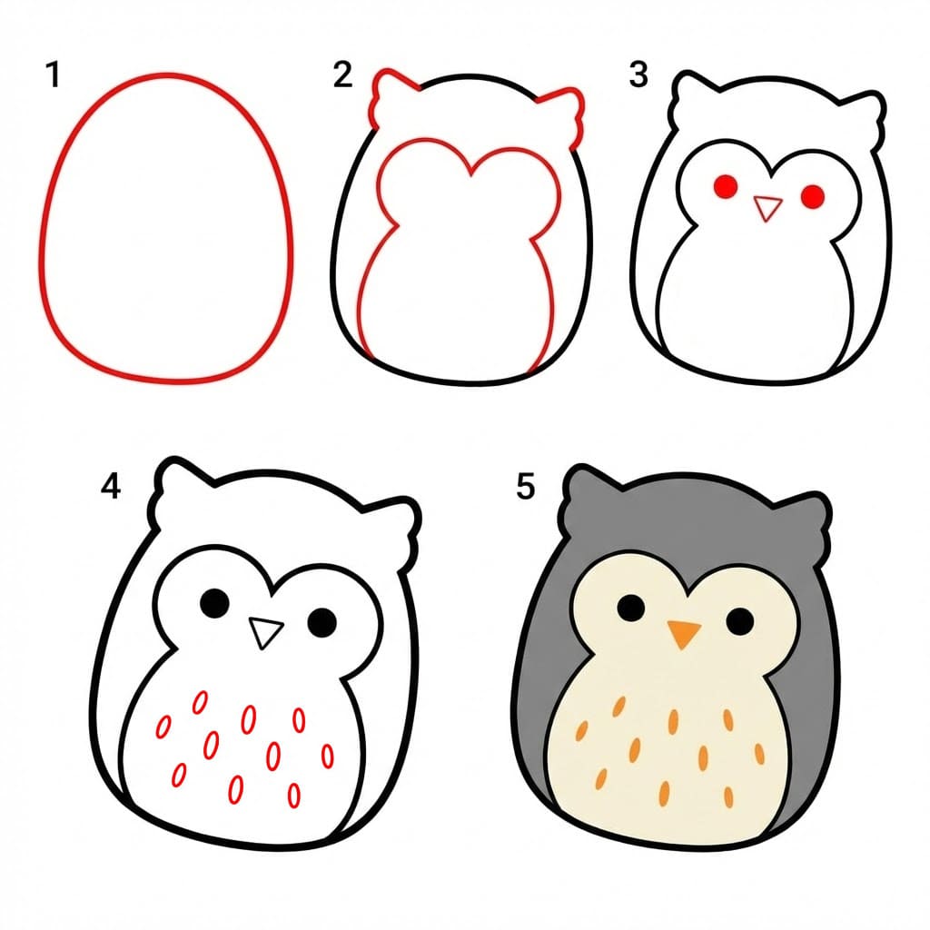 Squishmallows Hoot zeichnen ideen