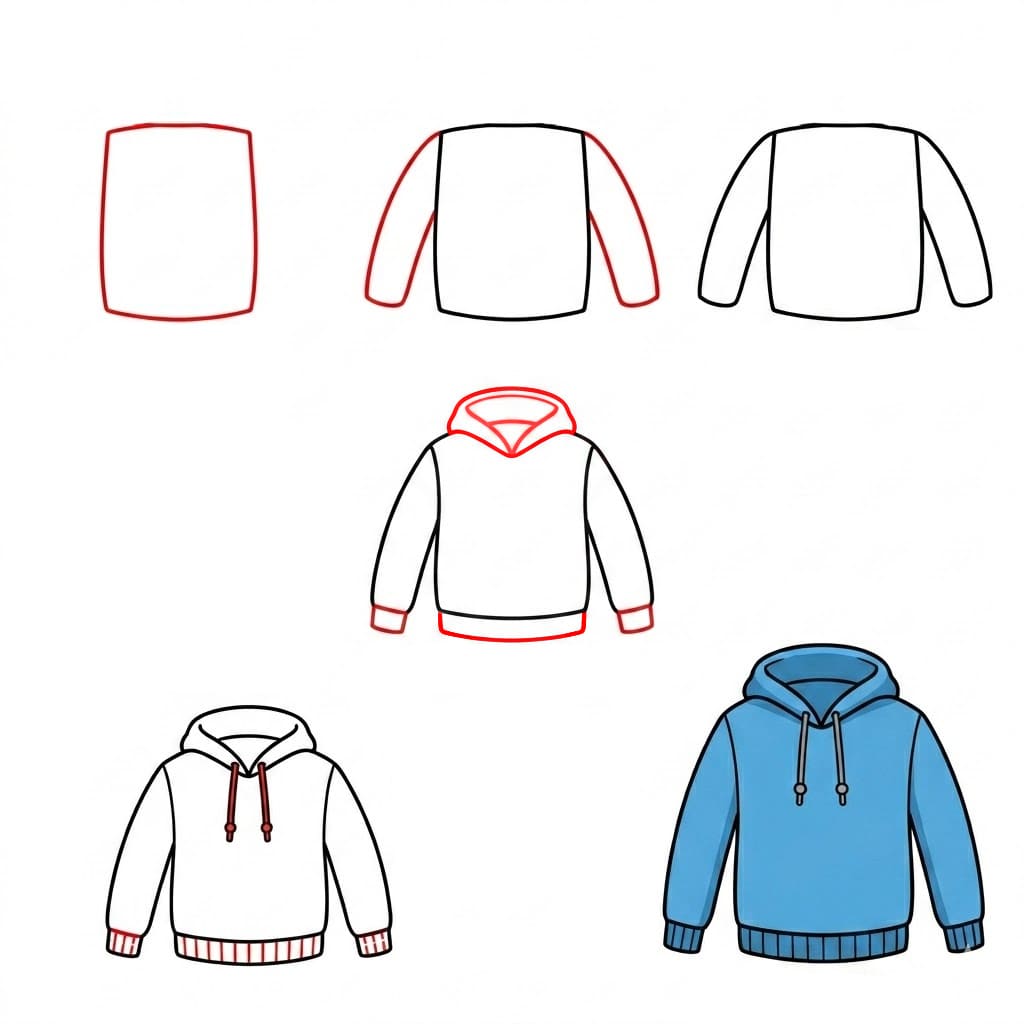 Einfacher Hoodie zeichnen ideen