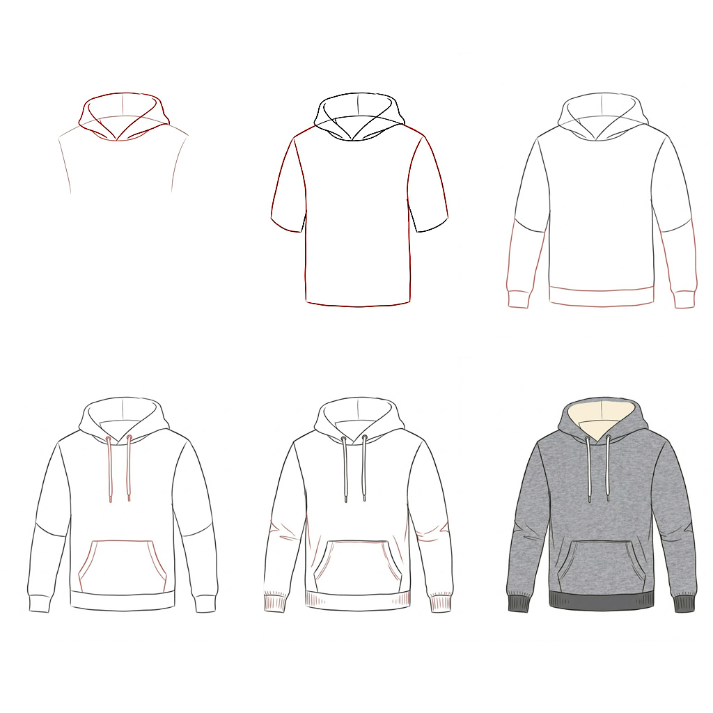 Grauer Hoodie zeichnen ideen