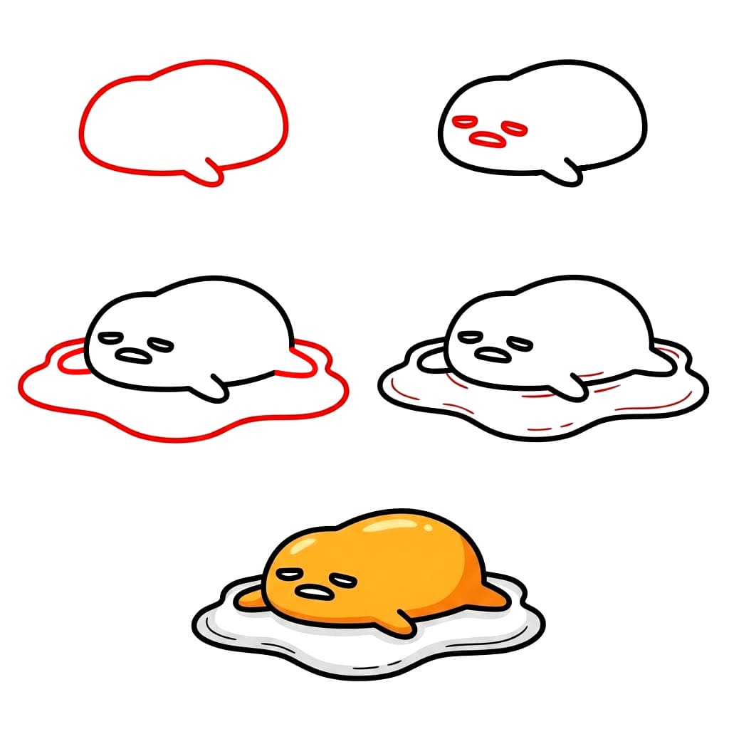 Gudetama flach zeichnen ideen
