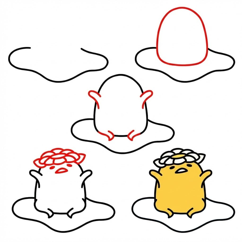 Gudetama mit Blume zeichnen ideen