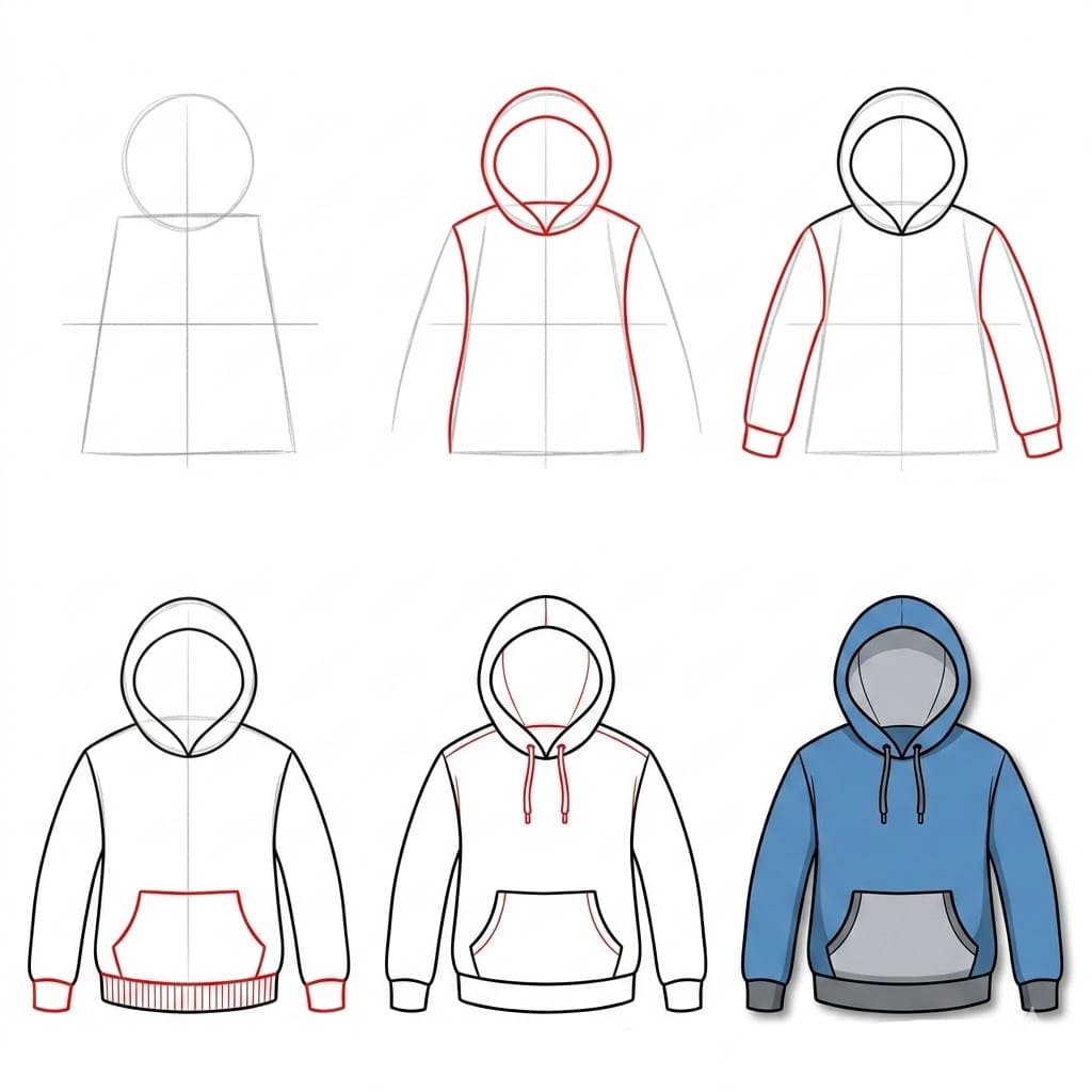 Hoodie für Kinder zeichnen ideen