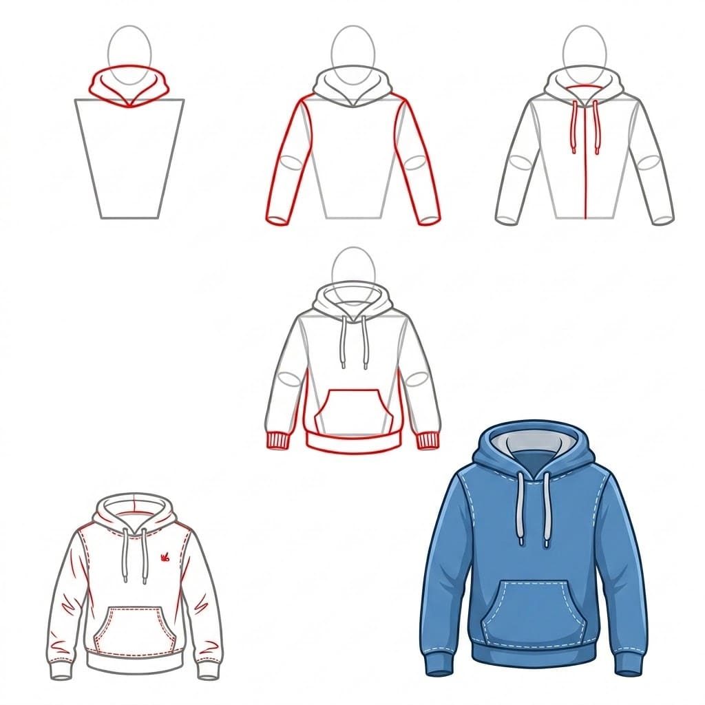 Leichter Hoodie zeichnen ideen