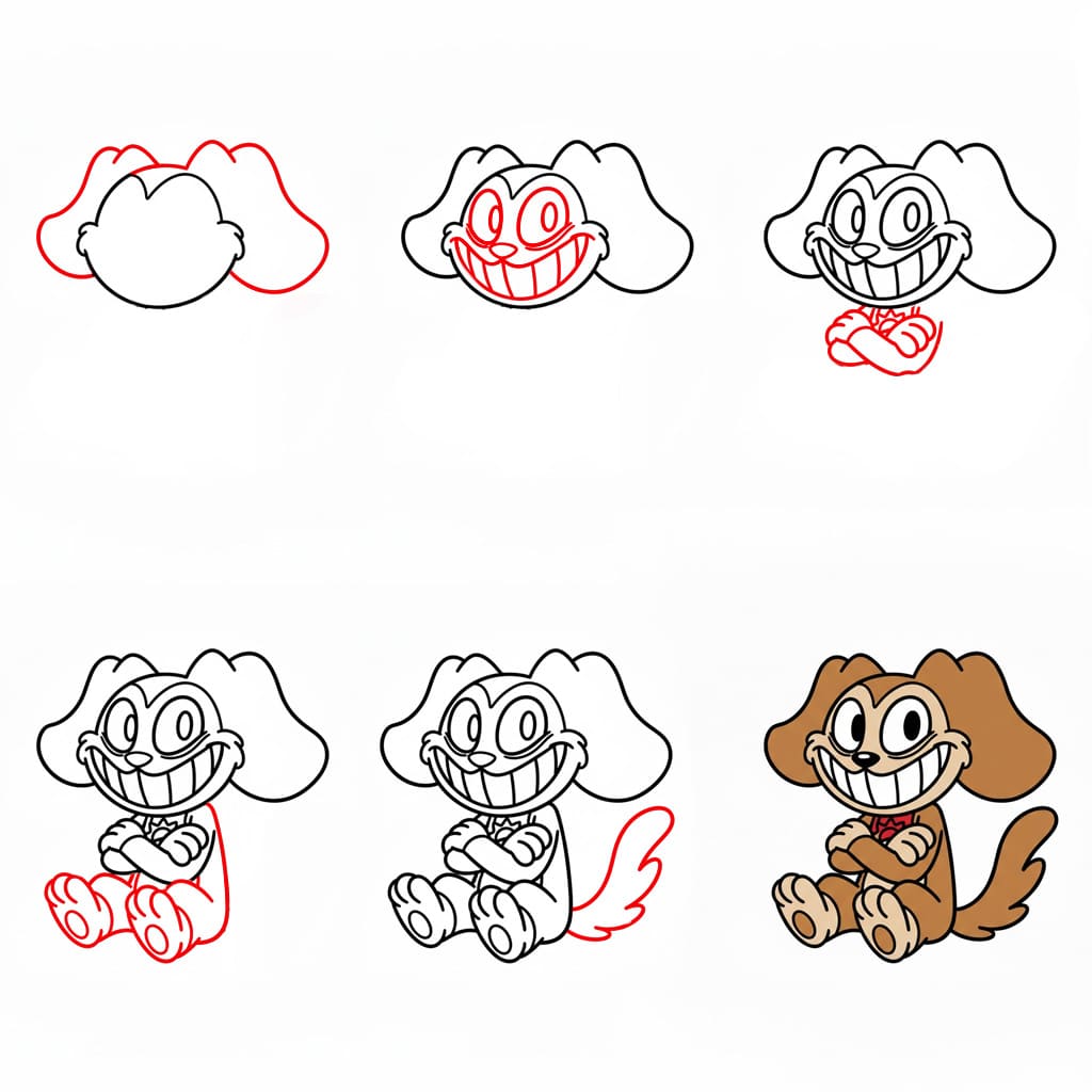 Sitzender DogDay zeichnen ideen