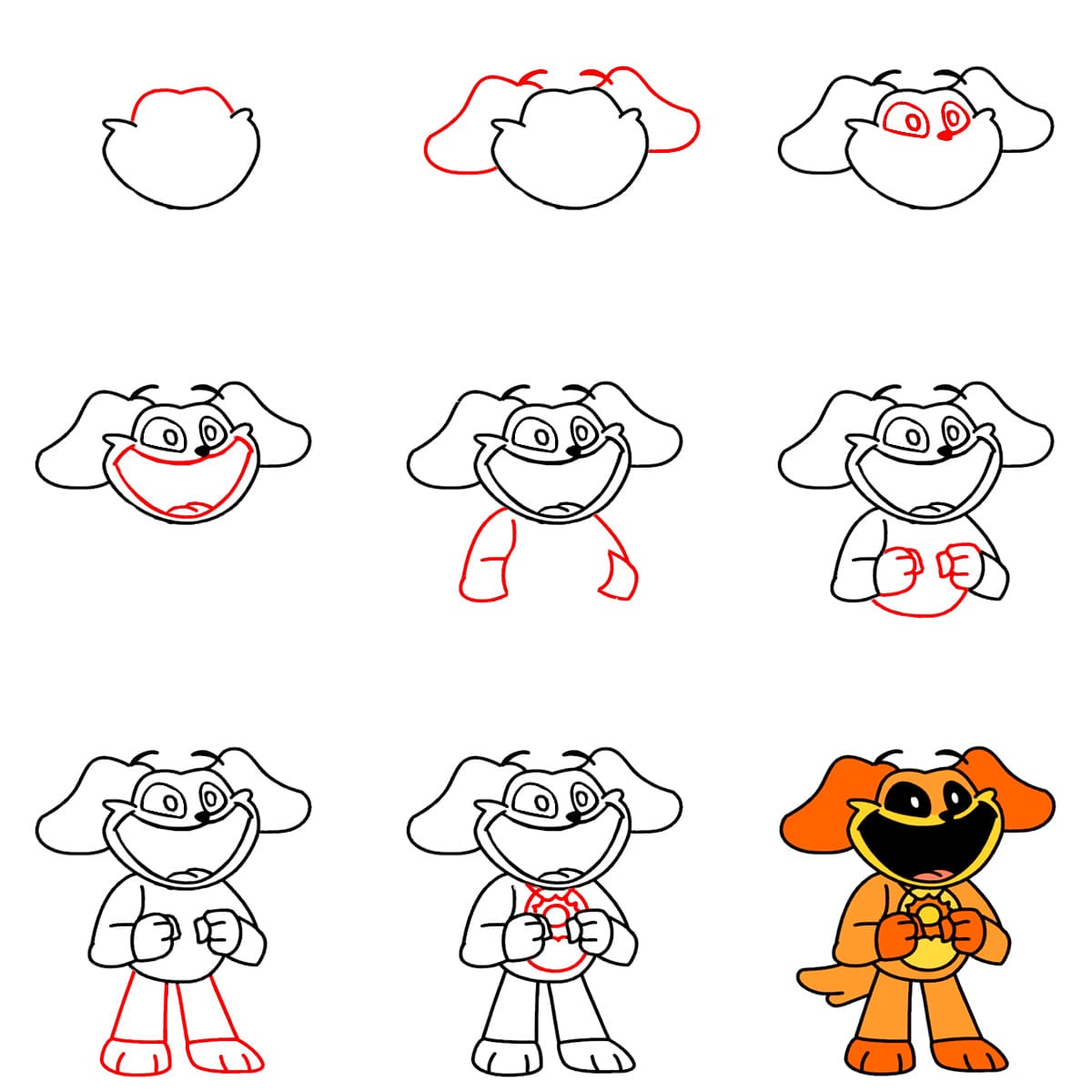 Überraschter DogDay zeichnen ideen