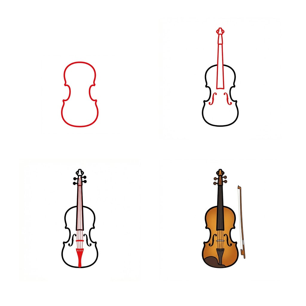 Violine bild zeichnen ideen