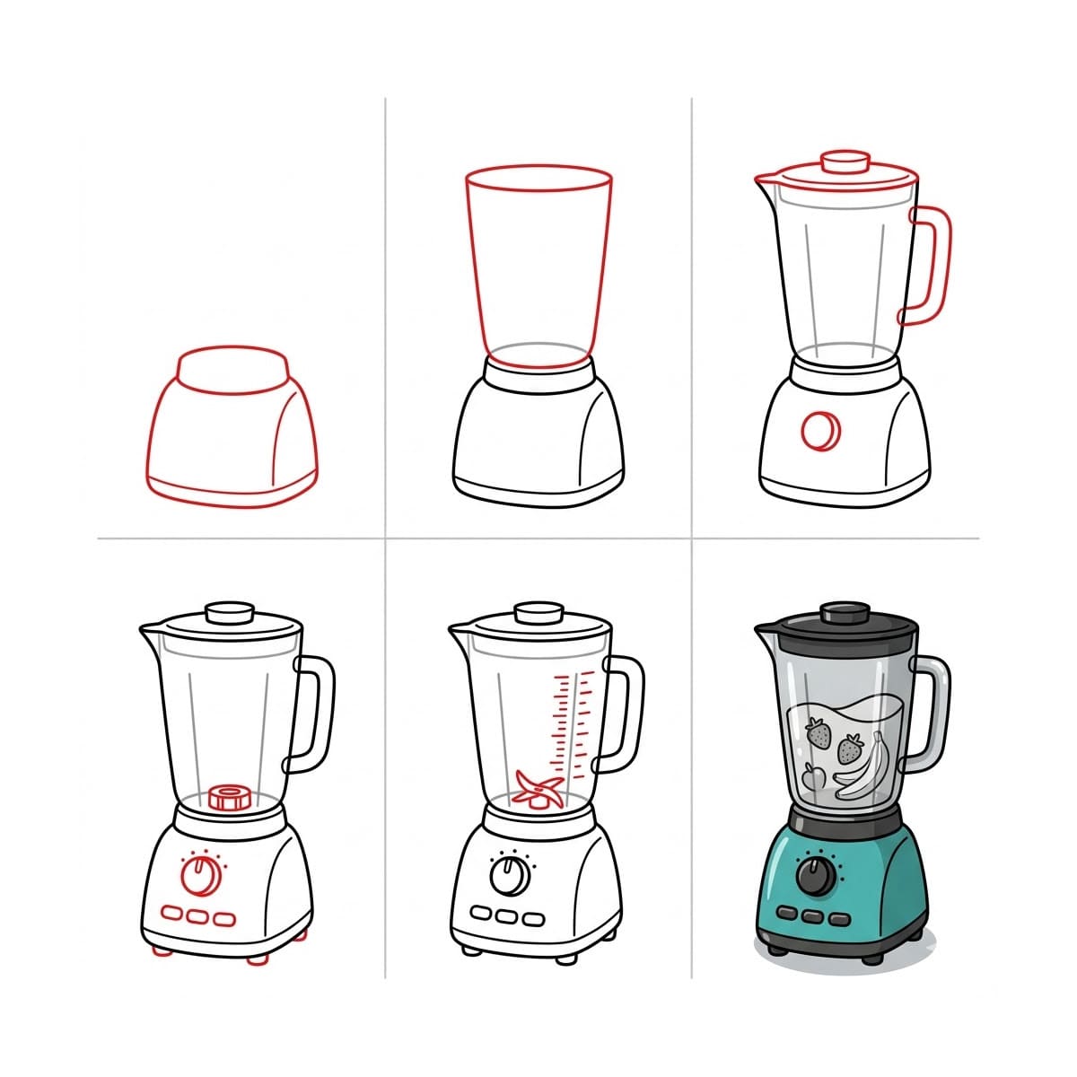 Blassgrüner Standmixer zeichnen ideen