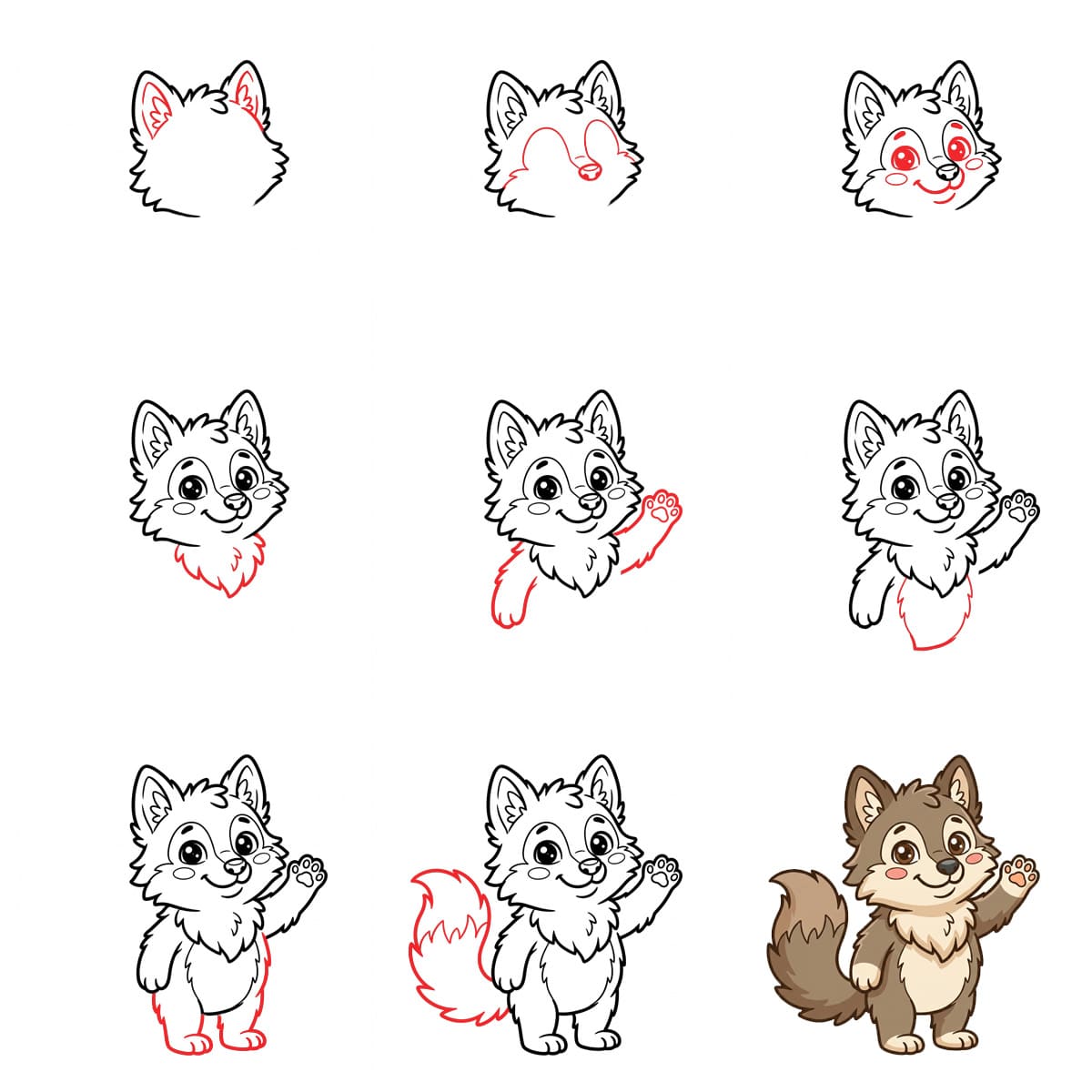 Freundlicher Wolf zeichnen ideen