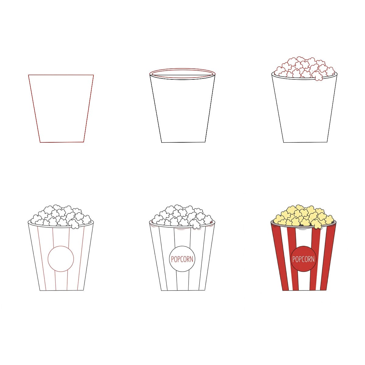 Großes Popcorn zeichnen ideen