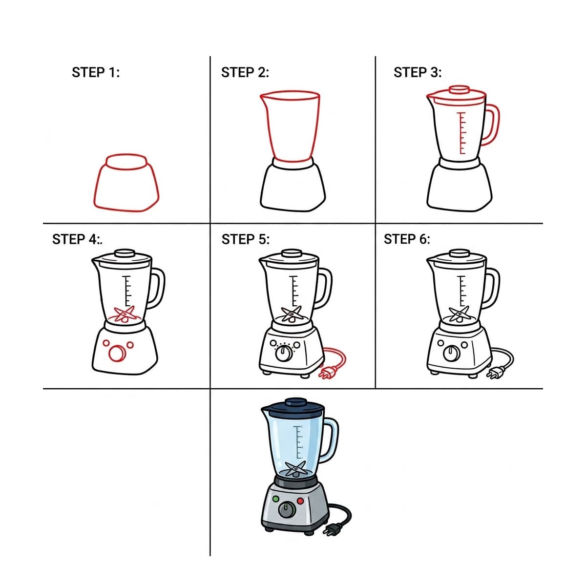 Klassisch blauer Standmixer zeichnen ideen