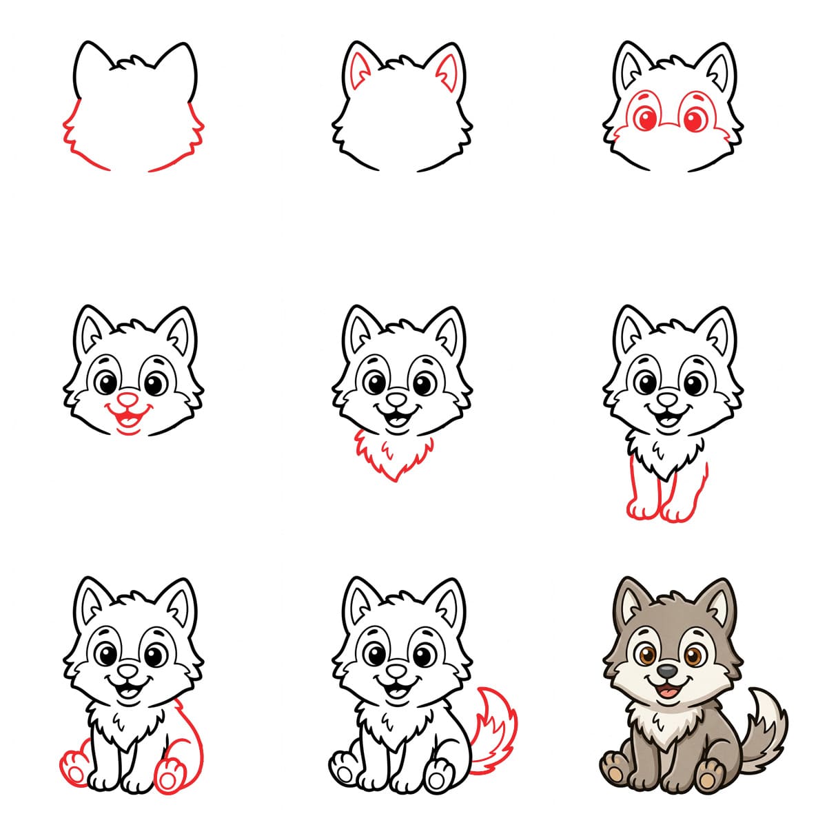 Lachender Wolf zeichnen ideen