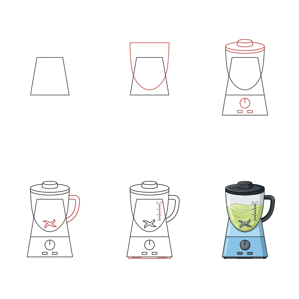 Mintgrüner Standmixer zeichnen ideen