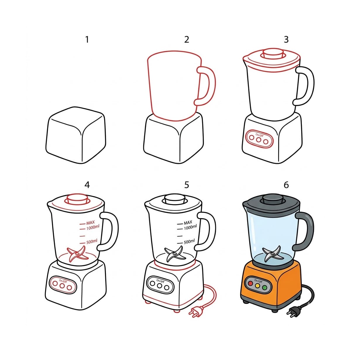 Oranger Standmixer zeichnen ideen