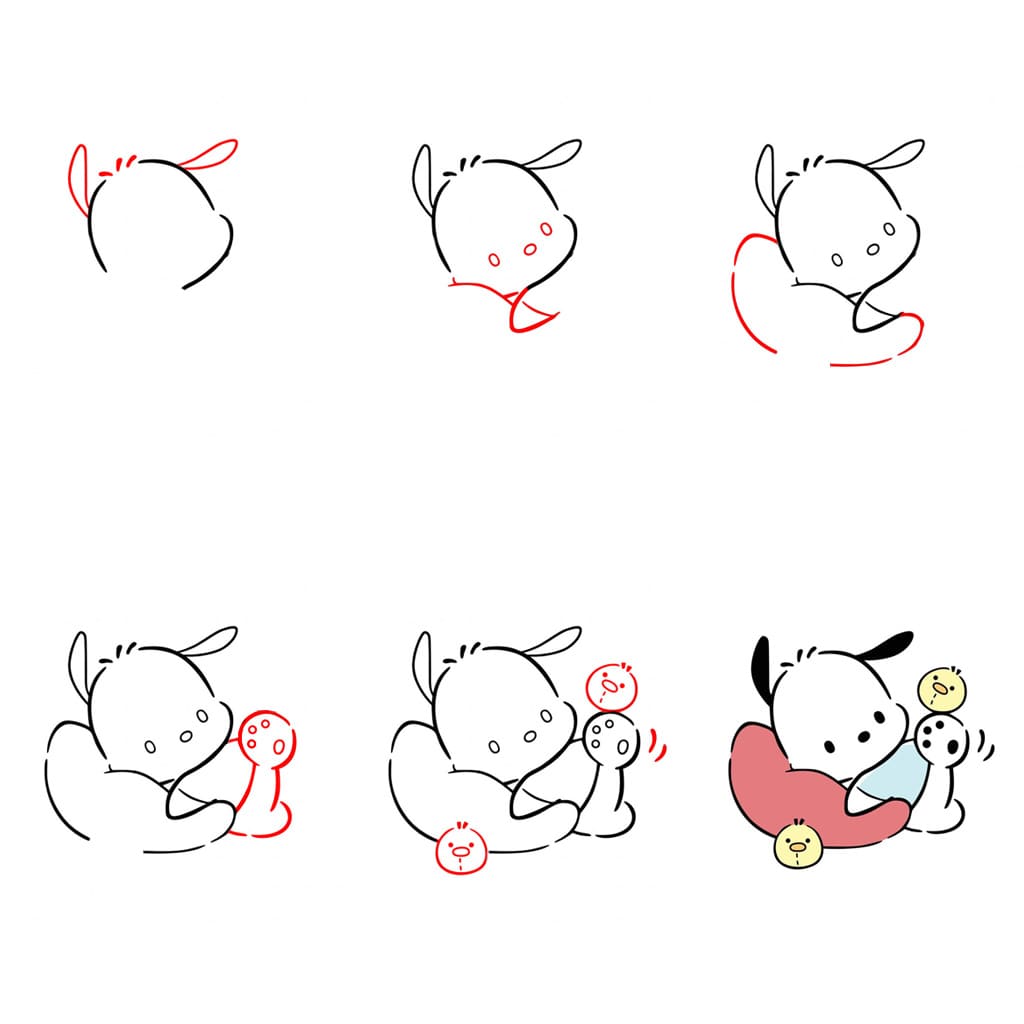 Pochacco liegt zeichnen ideen