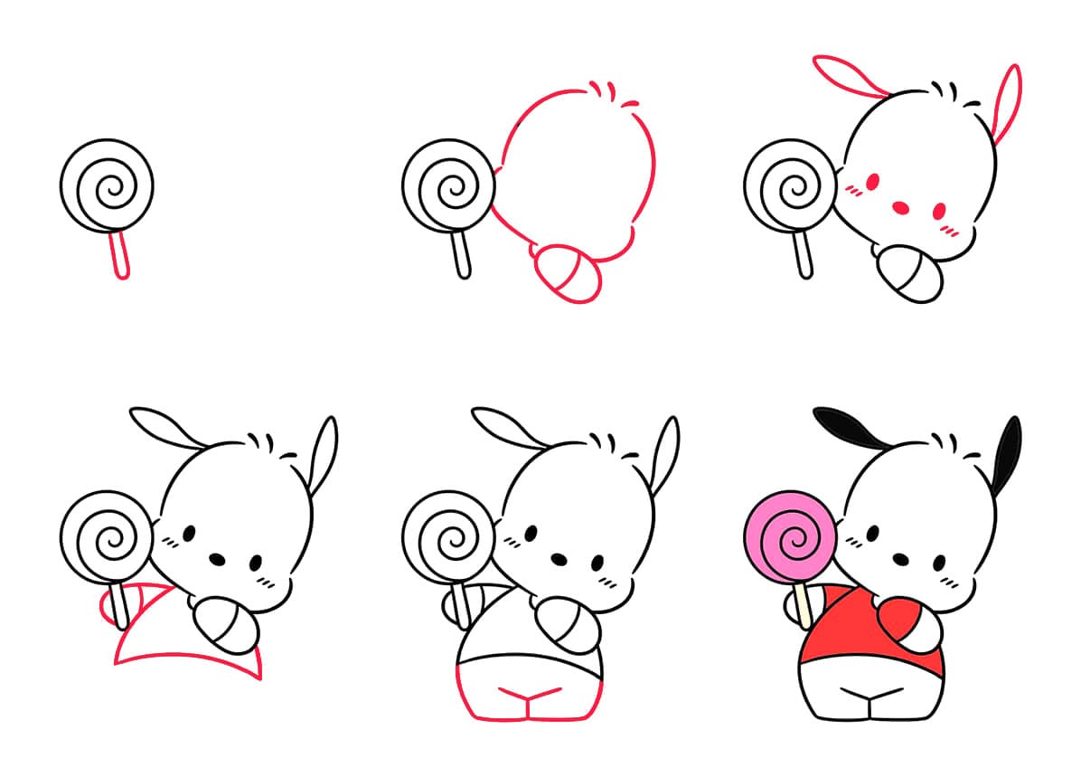 Pochacco mit Lutscher zeichnen ideen