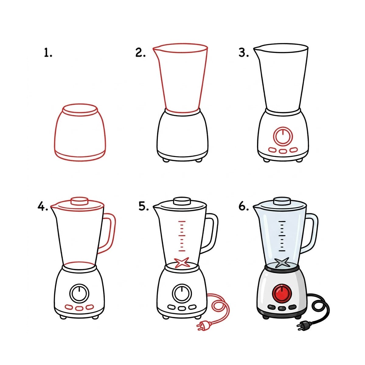 Roter Standmixer zeichnen ideen