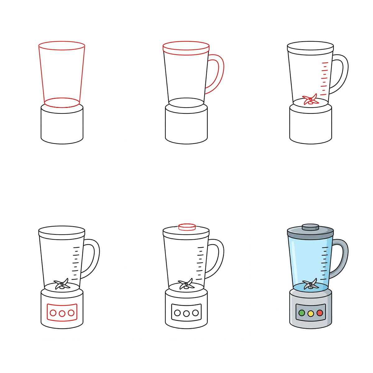 Silbergrauer Standmixer zeichnen ideen