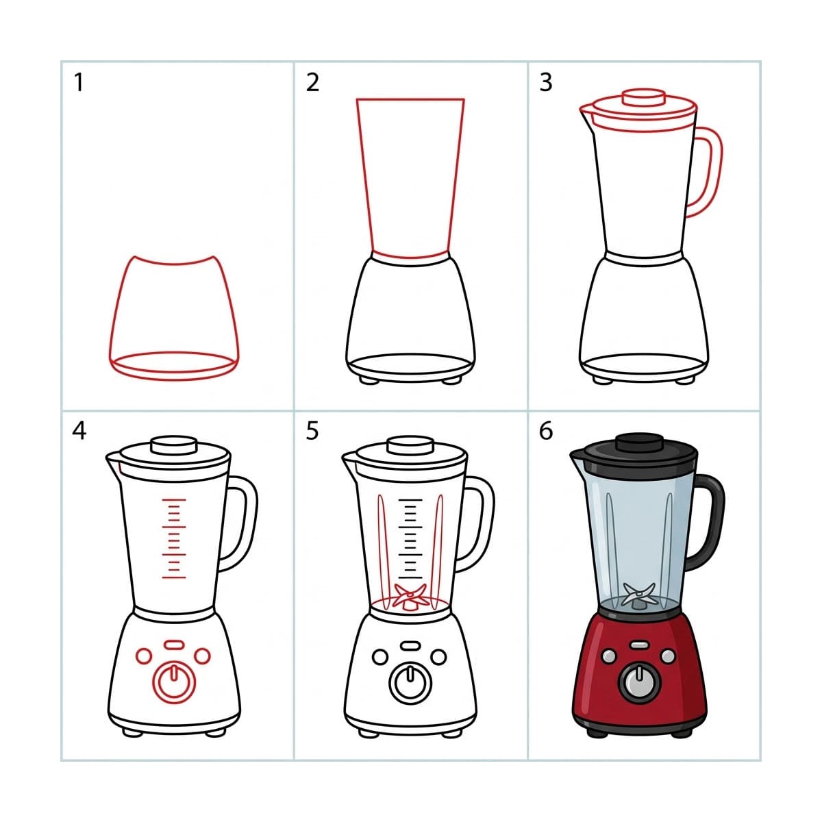 Weinroter Standmixer zeichnen ideen