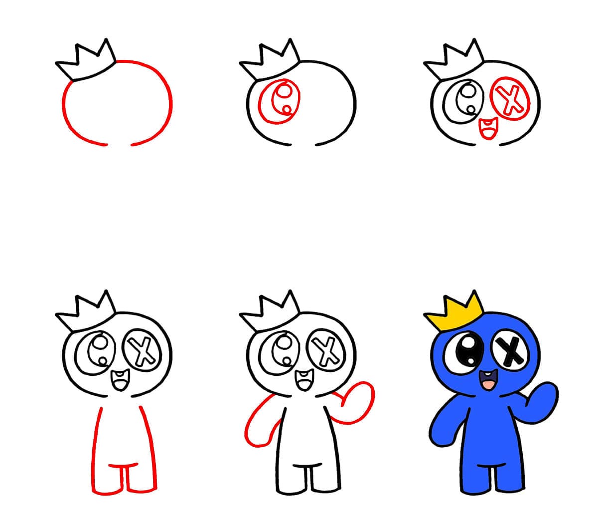 Chibi Blue Rainbow Friend zeichnen ideen